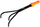 Kthetra kopshti Neo Tools Small Claws Click System, çelik karboni, modulare, portokalli