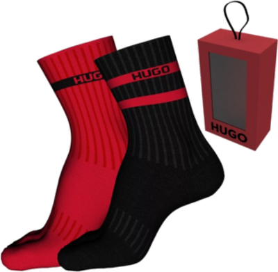 Set çorape për meshkuj Hugo Boss, 2 palë, të kuqe/zeza
