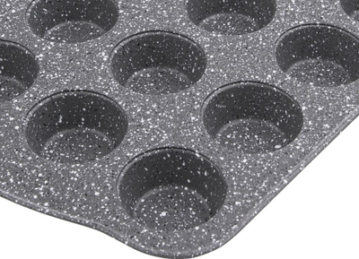 Kallëp për mini muffin, 24 gropa, 4.5 cm, jo ngjitës, futet në enëlarëse