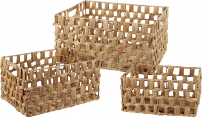 Set shporta magazinimi Home Styling Sea Wicker, drejtkëndore, set 3 copë, ngjyrë natyrale