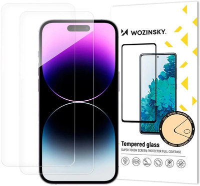Xham mbrojtës Wozinsky për iPhone 17 Pro 16 Pro, 2 copë, 9H, transparent