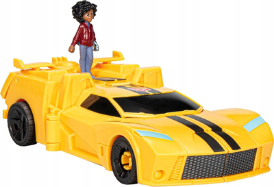 Figurë aksioni Hasbro Transformers EarthSpark Bumblebee Spin Changer, 20 cm, me figurinë Mo Malto 5 cm, e verdhë