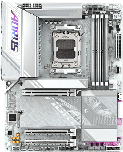 Матична плоча Gigabyte X870E AORUS ELITE WIFI7 ICE, DDR5, AM5