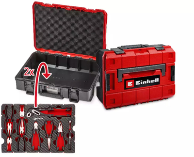 Set qimçash Einhell E-Case, 9 copa, jastëk EVA, kuqe me të zezë