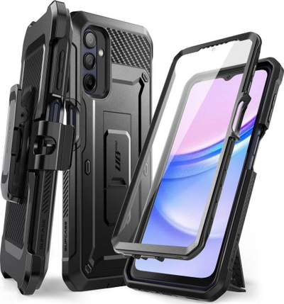 Kuti telefoni SUPCASE Unicorn Beetle Pro Galaxy A15, mbrojtëse robuste, me klips dhe kickstand, e zezë