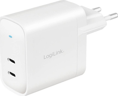 Ngarkues muri LogiLink PA0283, 65W, 2x USB C PD GaN, i bardhë
