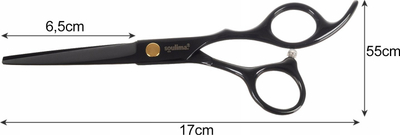 Професионални ножици за коса Soulima Hairdressing Scissors 21461, ергономски, со силиконски амортизер, црни