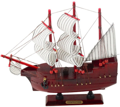 Model anije me vela për zbukurim, Collectible, 24x23cm, e kuqe
