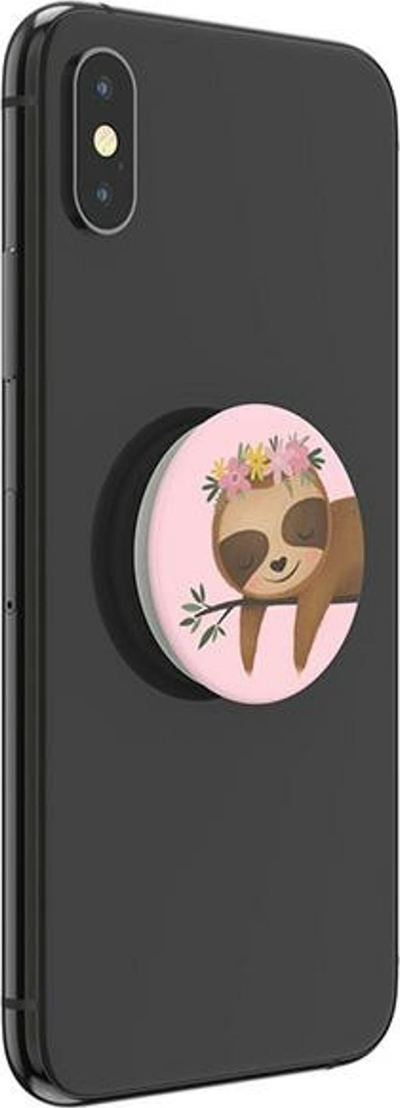 Mbajtëse telefoni PopSockets PopGrip Sweet Sloth, kapak i ndërrueshëm, rozë
