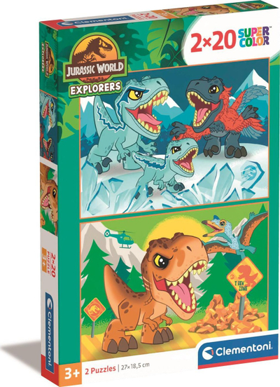 Puzzle Clementoni Jurassic World 24810, 2 x 20 pjesë, Supercolor, shumëngjyrësh