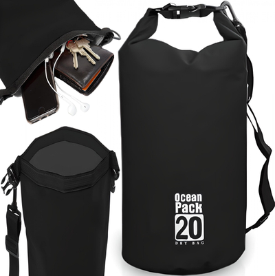 Çantë shpine Waterproof Ocean Pack 20L, PVC, e zezë