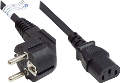 Kabllo rryme Alcasa P0130 S050, 5m, CEE7/7 në IEC C13, e zezë