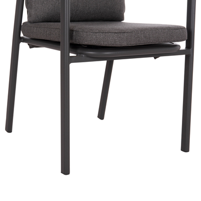 Karrige ngrënieje alumini Sentii HM6204.01, 60x55.5x90 cm, material Olefin, gri e errët