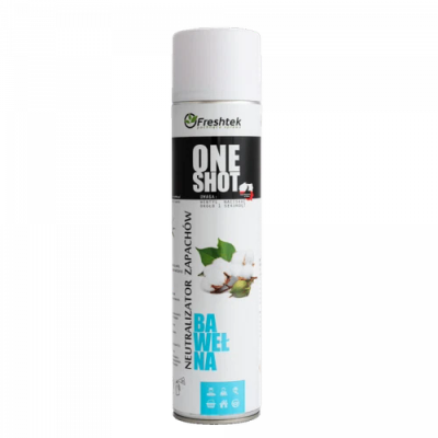 Spray neutralizues aromash Freshtek ONE SHOT Cotton, 600ml, aromë pambuku, i bardhë