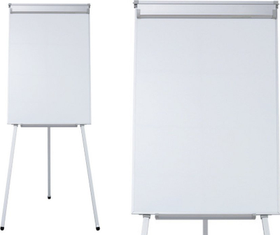 Tabelë flipchart magnetike LeanToys, 70x100cm, me triped, e bardhë