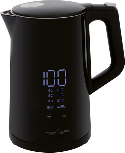 Ibri elektrik ProfiCook PC WKS 1243, 1.7L, me kontroll temperature, i zi
