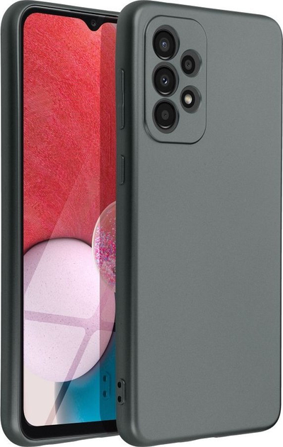 Mbrojtëse telefoni TPU Silicone Metal për Samsung Galaxy A33 5G, me mikrofibër brenda, gri