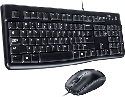 Tastierë dhe maus Logitech MK120, të zeza