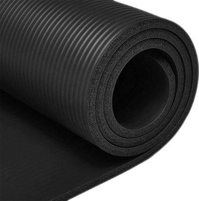 Tapet fitnesi Thick Exercise Mat, 1 cm, NBR antirrëshqitës, i zi