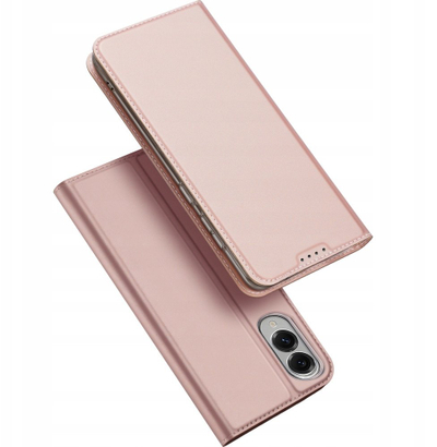 Kaburë telefoni Dux Ducis Skin Pro për Samsung S25 Edge, lëkurë eco, me qëndrim, rozë