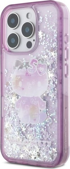 Këllëf telefoni Hello Kitty Liquid Glitter 50th Anniversary Party HKHCP16XL50PPU, për iPhone 16 Pro Max 6.9", vjollcë