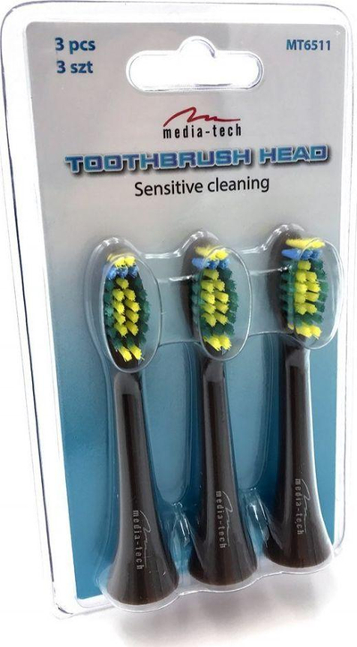 Koka për brushë të dhëmbëve Media-Tech MT6511, të zeza, 3 copë