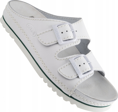 Shapka Scholl Air Bag F21528, lëkurë natyrale, taban Bioprint, të bardha