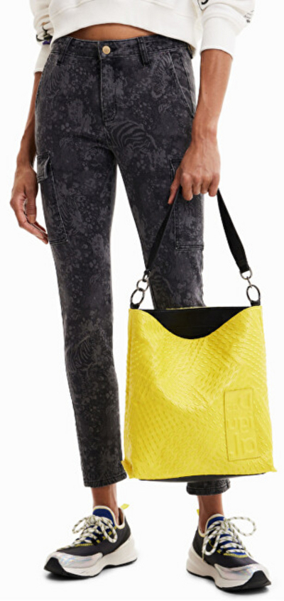 Ҫantё dore Desigual Bag Magna Butan, e verdhё