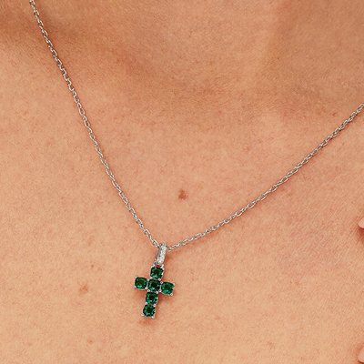 Stoli për qafore për femra Brosway Fancy Life Green FLG115, e argjendtë/gjelbër