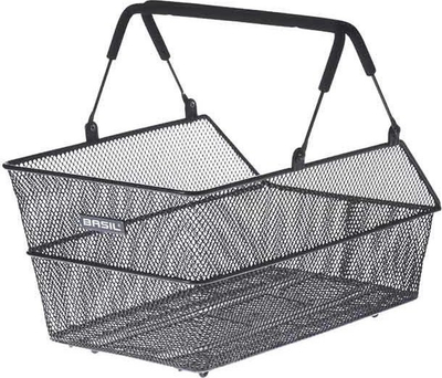 Shportë biçiklete Basil Cento Rear Basket, çelik, për kapëse mbrapa, e zezë
