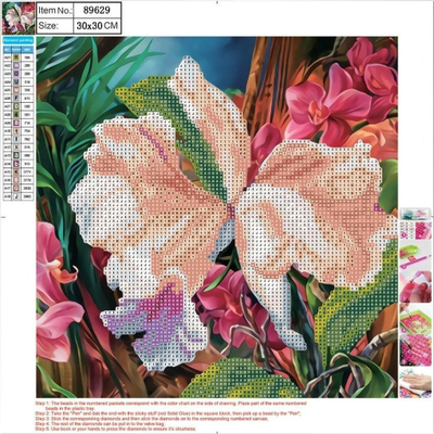 Mozaik diamantësh 5D Centrum Flower 89629, 30x30cm, shumëngjyrësh