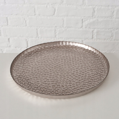 Pjatë dekorative Boltze Home Rado, 28cm, xham, ari rozë
