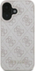 Mbrojtëse telefoni Guess 4G Classic Rowe për iPhone 16 Plus 6.7", eco-leather, bezhë