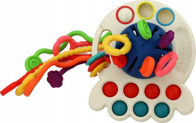 Lodër dhëmbëzimi Leantoys Teether Octopus, sensorike, shumëngjyrëshe