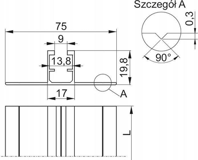 Shinë alumini montuese BAKS SM400 890040, dekorative