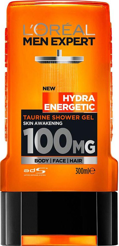 Xhel dushi për burra L'Oreal Paris Hydra Energetic Taurine, 300 ml