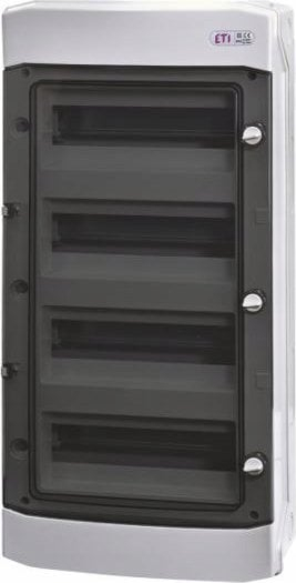 Kuti shpërndarëse modulare ETI-Polam ECH-48PT-s, 4x12 module, 1500V DC, IP65, për në mur (sipërfaqe)