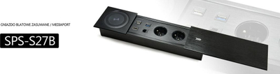 Panel prizash tavoline Spacetronik SPS-S27B, karikues wireless, porte USB, i zi