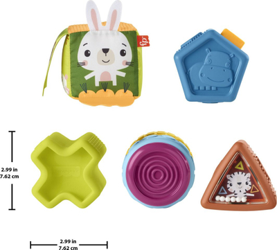 Lodra edukative Fisher-Price Fun Shapes, set 5 copë, shumëngjyrëshe