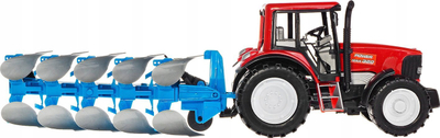 Lodër traktor Macyszyn Power Max 320, me plug, i kuq