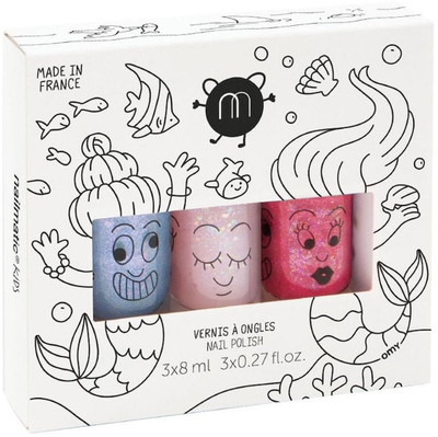 Сет лак за нокти за деца Nailmatic Kids Mermaid, 3 парчиња, се мие со вода, повеќебоен