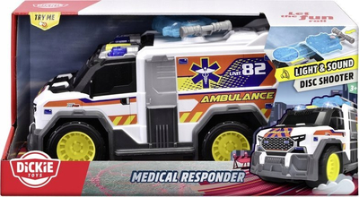 Autoambulancë lodër Spin Master Dickie Toys, 30 cm, me drita dhe zë, e bardhë