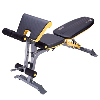 Stol ushtrimesh HMS LS3061 Premium, 4‑në‑1, i rregullueshëm, i zi