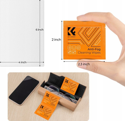 Lecka pastruese antimagullim K&amp;F Concept KF08.034, 50 copë, për lente dhe syze, portokalli