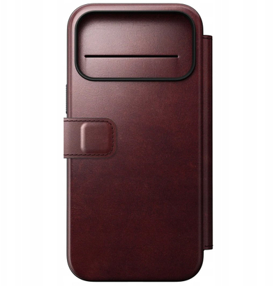 Kallëp telefoni Nomad Modern Leather Folio për iPhone 17 Pro Max, lëkurë Horween, MagSafe, burgundy
