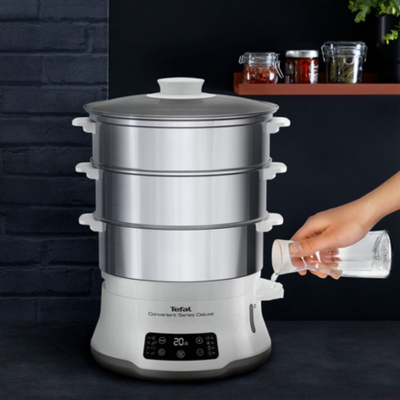Пареар Tefal VC502D10 Convenient Series Deluxe, 3 нивоа, дигитална контрола, не’рѓосувачки челик