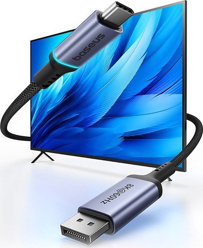 Kabëll Baseus USB C në DisplayPort, 8K 60Hz, 2m, i zi