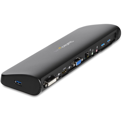 Stacion ankorimi StarTech USB3SDOCKHDV, USB 3.0, HDMI DVI VGA, i zi