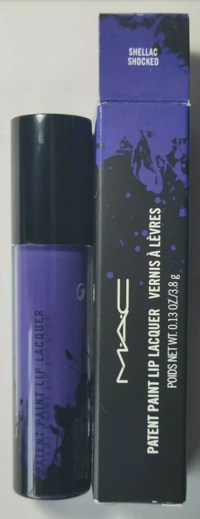 Кармин лента MAC Patent Varnish Liquid Lipcolour Shellac Shocked, 3.8ml, со висок сјај