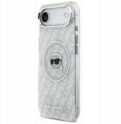 Mbulesë telefoni Karl Lagerfeld IML KL Head Logo MagSafe, për iPhone 17 Pro, gri